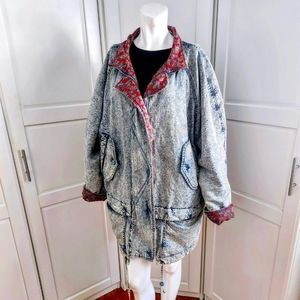 1990's Acid Washed Denim Coat ☆☆